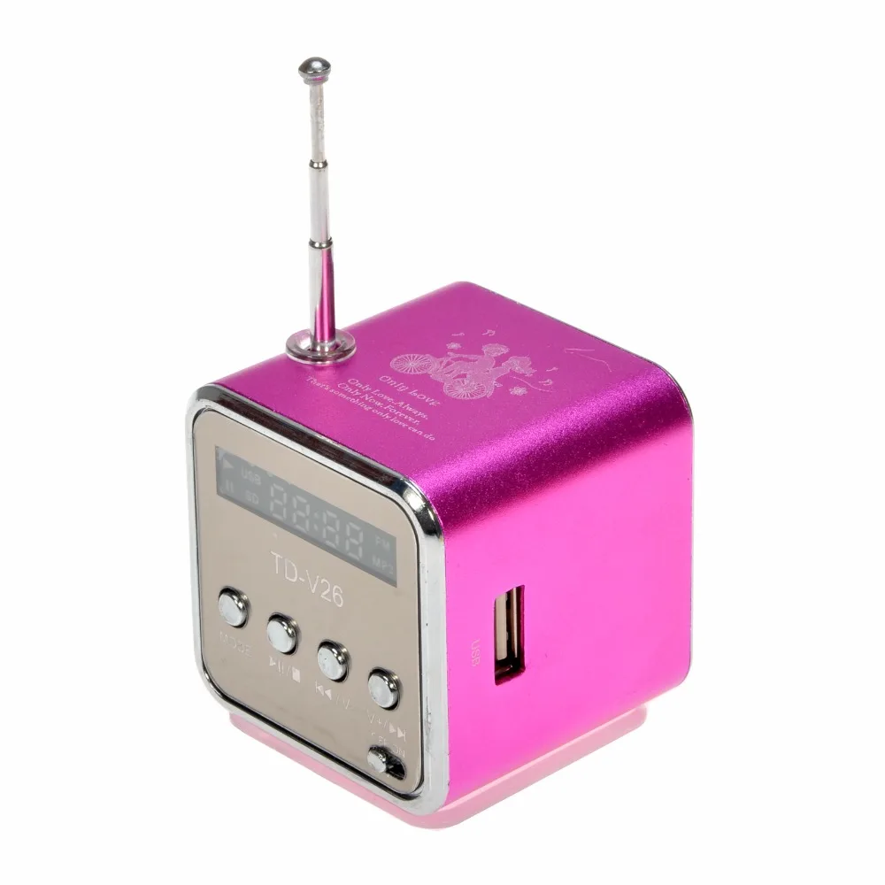 

Kebidumei TD-V26 Mini Speaker Portable Micro SD/TF Music Player Digital LCD Sound FM Radio Stereo Loudspeaker For PC Laptop MP3