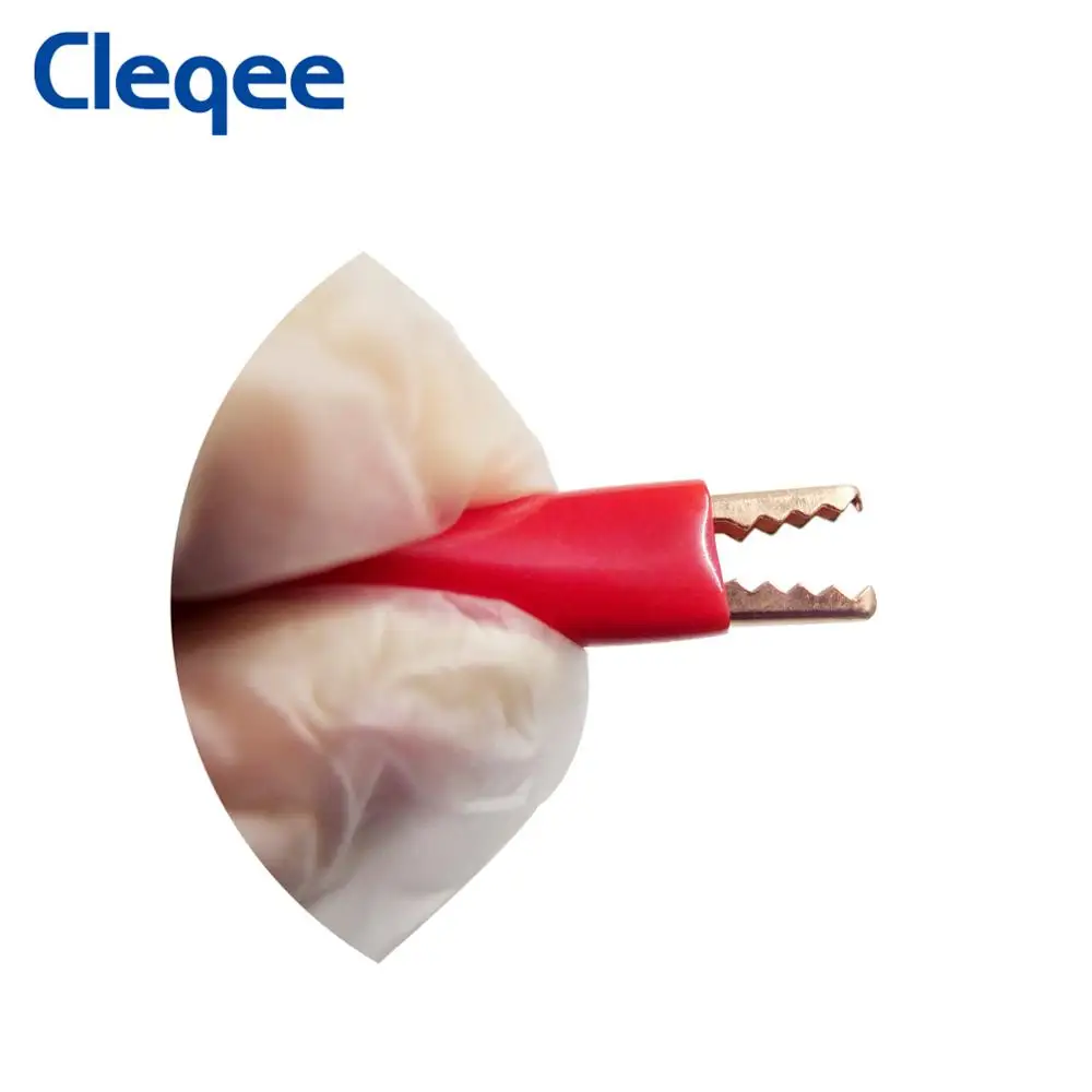 Cleqee P1044 5 шт. 4 мм стековый банановый Штепсель для alliagtor зажим Тестовые провода Прочный мультиметр тестовые кабели медь 1 м