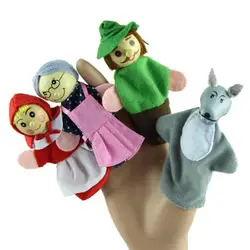 Новый 4 шт./компл. Красная шапочка Рождество Finger кукольная игрушка развивающие игрушки повествование кукла марионетки Прямая поставка Y11.27
