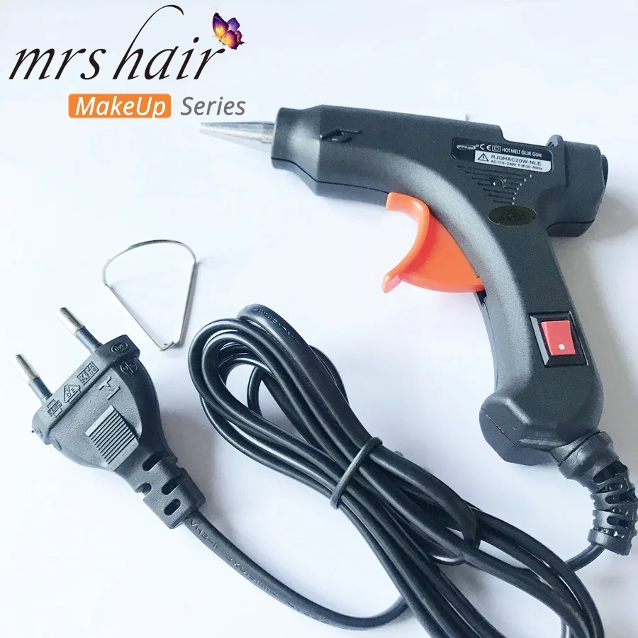 hair glue gun/ 20w Hot Melt Glue Sticks 10*0.7cm 12pc Professional Hair Tools Kits
