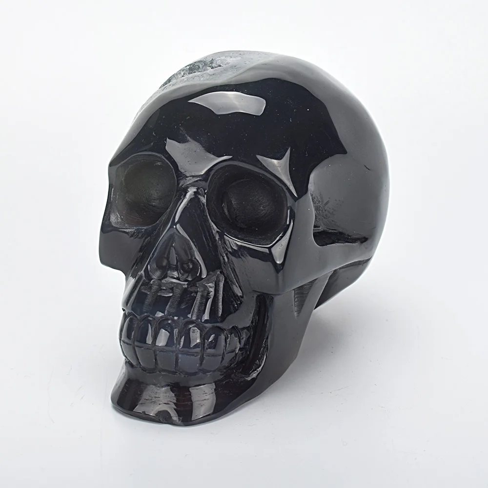 

4. 2''Realistic Quartz Crystal Skull Carving Craft Statue Natural Agate Geode Carved Healing Crystal Skull Sculpture Home Decor