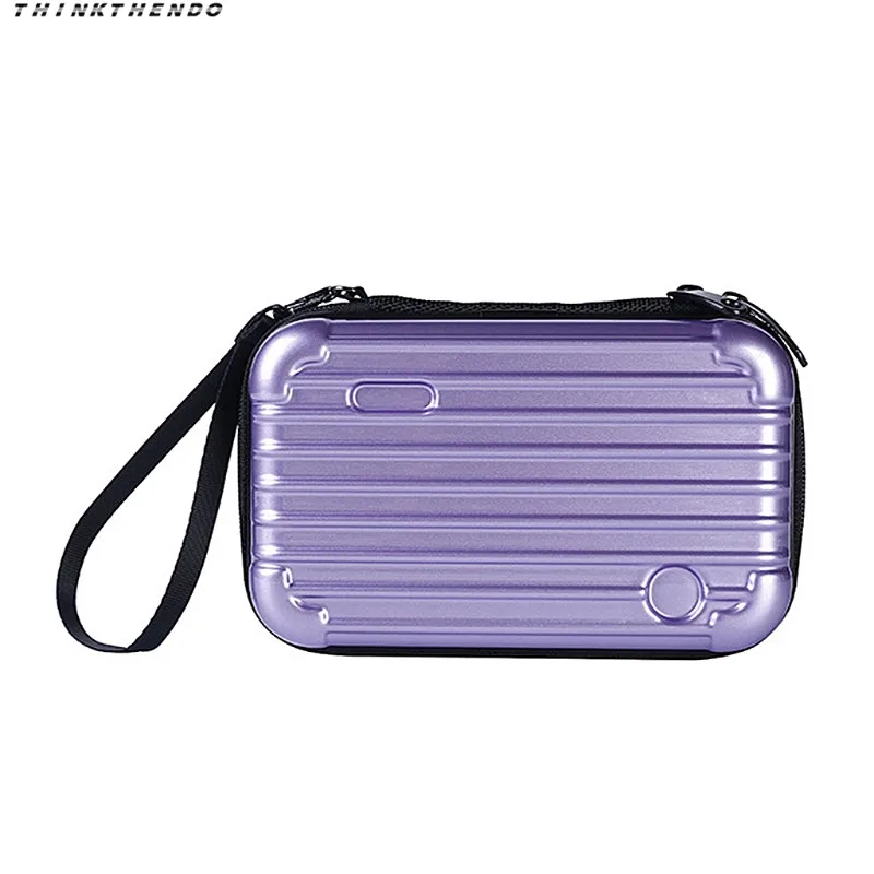 THINKTHENDO Fashion Women Mini Luggage Makeup Case Lady Girls Female Cosmetic Pouch Bag Toiletry Organizer Handbag New 10 Colors - Цвет: Фиолетовый