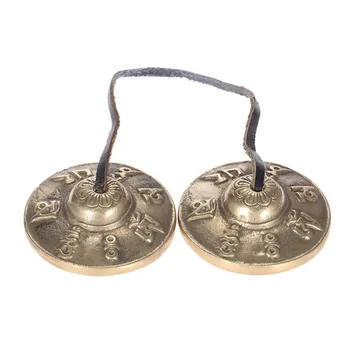 

Tibetan Bell Meditation Handcrafted Cymbal Bell Copper Crisp Sound Lucky Symbols Buddhist Temple