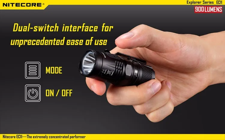 Nitecore EC11 CREE XM-L2 U2 900 люмен светодиодный тактический фонарь для кемпинга с аккумулятором 18350