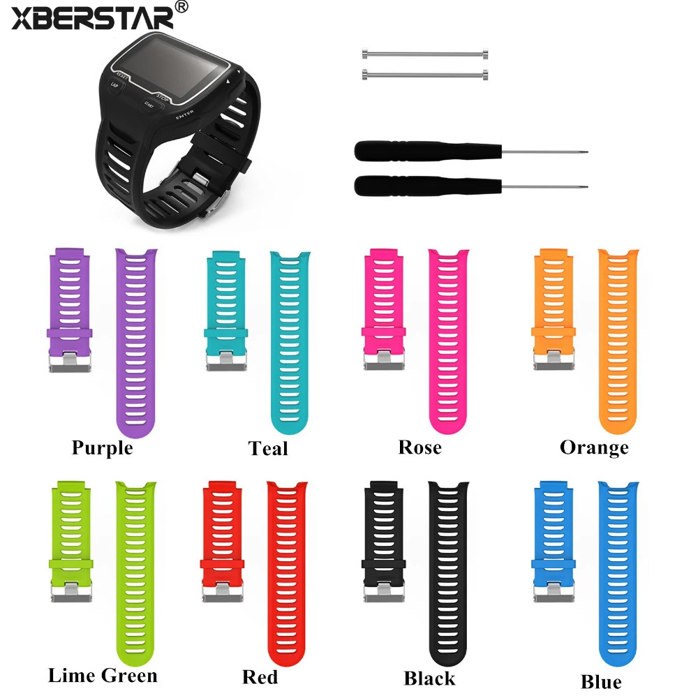

Silicone Watch Band Strap for Garmin Forerunner 910XT GPS Triathlon Running Swim Cycle Training Sports Watch with Tools