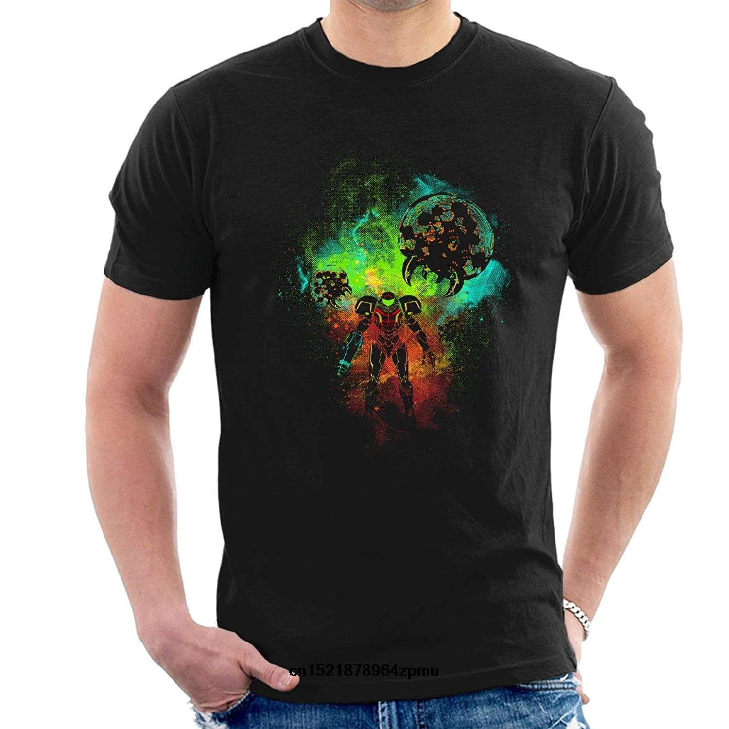 

Men T shirt Metroid Art Powder Splash Fashion Short Sleeve funny t-shirt novelty tshirt women