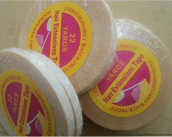 

Wholesale 1 roll high quality Super hair tape blue color double tape for skin hair weft /pu hair weft 0.8cm x 22 yards