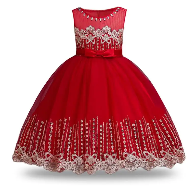 

Kids Girl Formal Flower Wedding Bridesmaid Party Dress for Girl Children's Princess Evening Costume Vestido De Festa Infantil