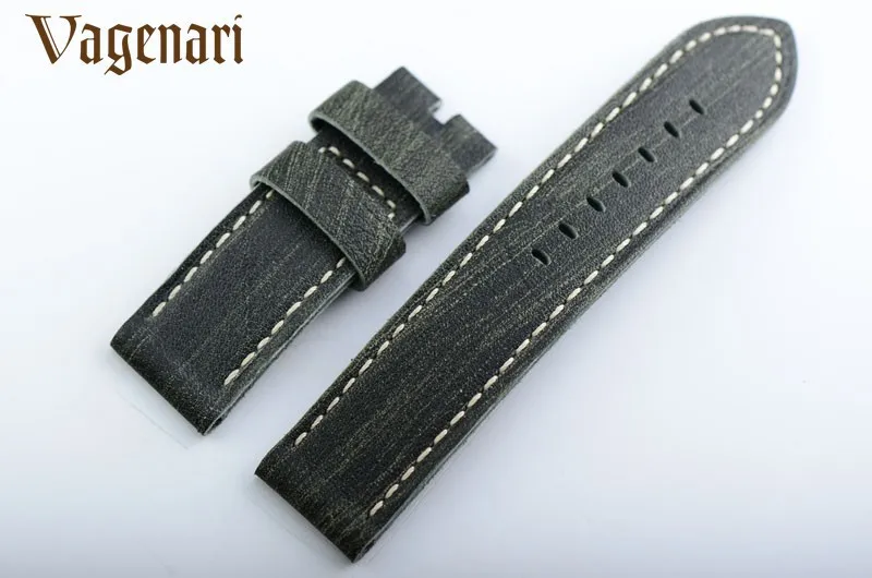D255 Dark Green Calfskin Genuine Leather Watch Strap 24/24mm Watchband