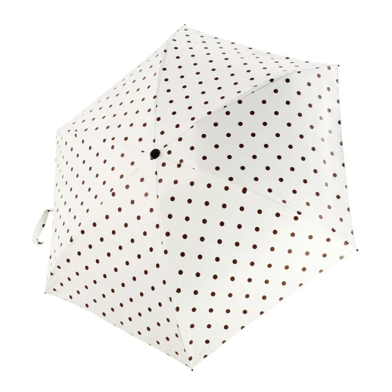 Модный дизайнерский женский зонт от дождя с пятью карманами, женский зонт с защитой от УФ-лучей, тройной складной зонтик - Цвет: white  three fold