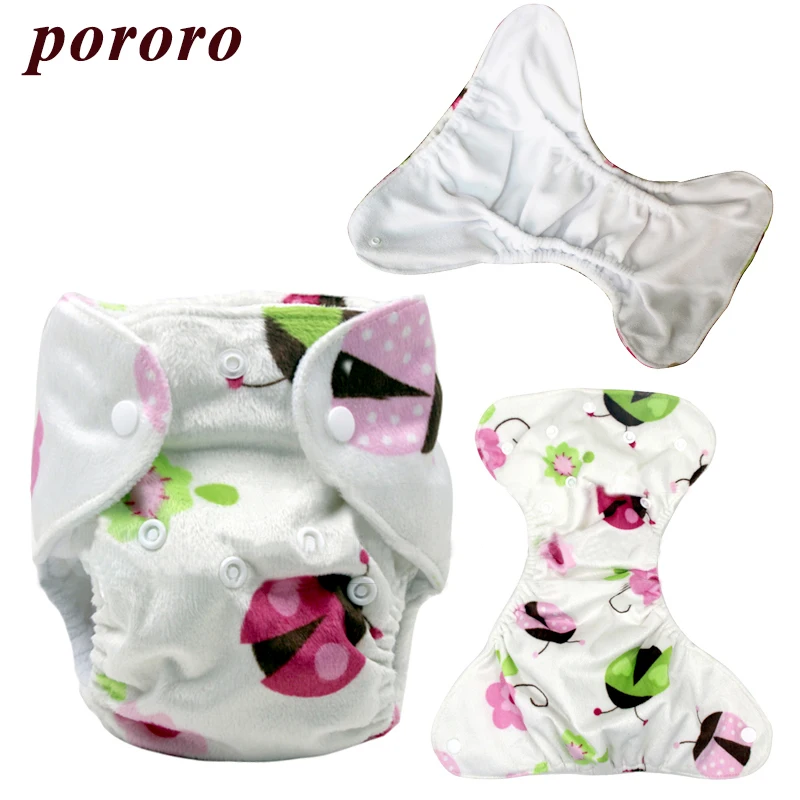 

2019 New Arrival Newborn Baby Printed Minky Cloth Diaper Double Leaking Guard Hold Leds Non Leaky Newborn Diaper