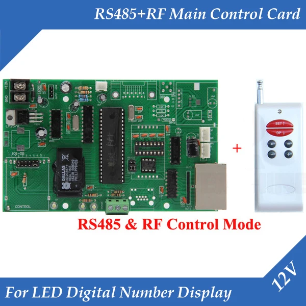 

Main Control Card 12V RS485+RF Gas Oil Price LED Display Control Board Use For All Size Led Digital Number Module