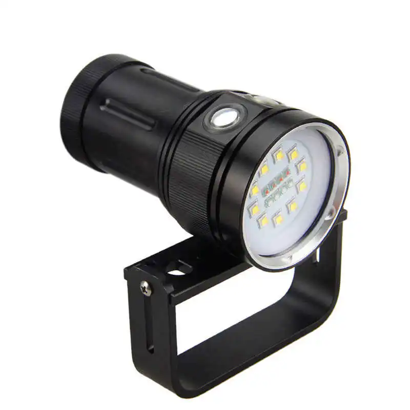 

10x XM-L2+4x R+4x B 12000LM LED Photography Video Scuba Diving Flashlight Torch powerful led flashlight #4S12