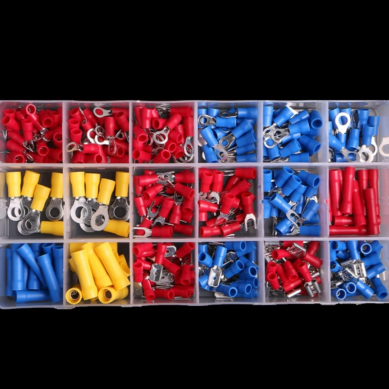

Assorted Insulated Electrical Wire Terminals Crimp Connectors Spade Butt 300Pcs/Set
