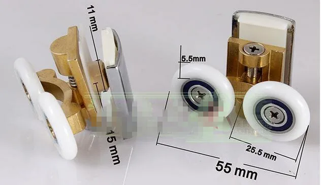 shower room accessories Shower room wheels brass wheel curved glass door swing round circarc bathroom sliding door pulley