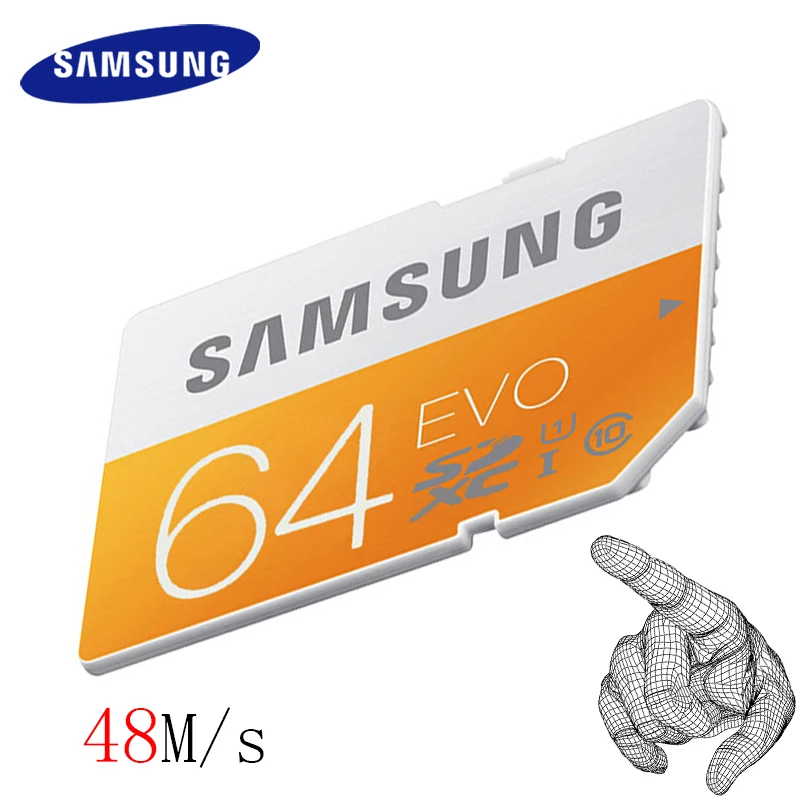 SAMSUNG 48 м/с sd-карта 16 г 32 64 C10 UHS-I EVO карта памяти Class 10 SDHC SDXC оригинал для цифровых