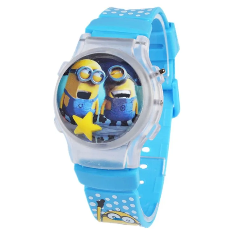 Новая популярная Мода милый мультфильм Миньоны детская цифровые часы силикона мальчиков часы Для женщин спортивные наручные часы Девушки