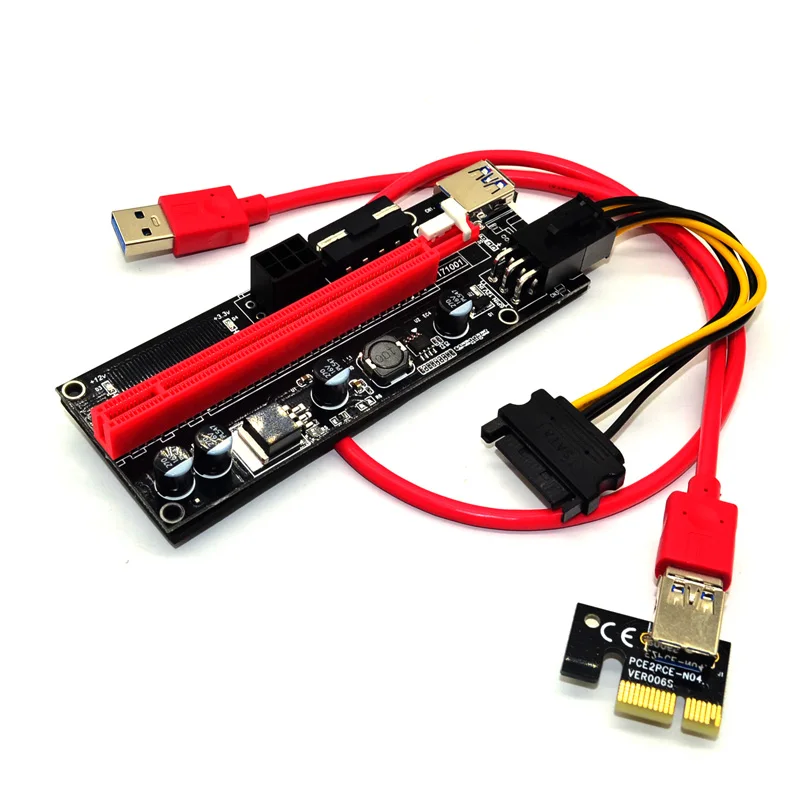 Высокое качество Ver 009 S pci e 1x к 16x Лер Riser Card Extender PCI Express адаптер USB 3.0 кабель Питание