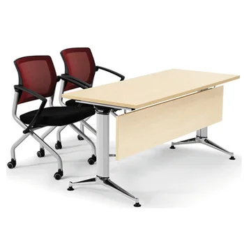 

Conference Table Office Furniture Commercial Furniture wood+steel movable folding table office desk minimalist 120*60*75cm new