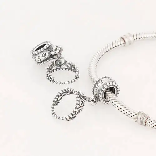 

Fits European Charm Bracelets 100% Sterling Silver Beads Screw Princess Tiara Dangle Charm Women DIY Jewelry Wholesale L209