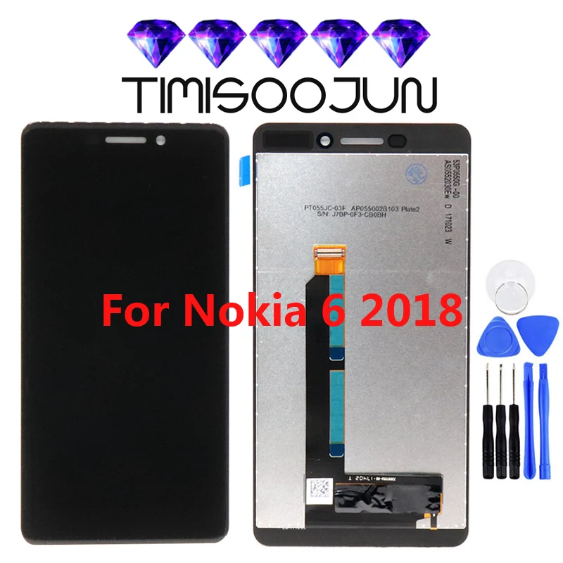 10PCS Original 5.5" For Nokia 6 2018 LCD Display Touch Screen Panel