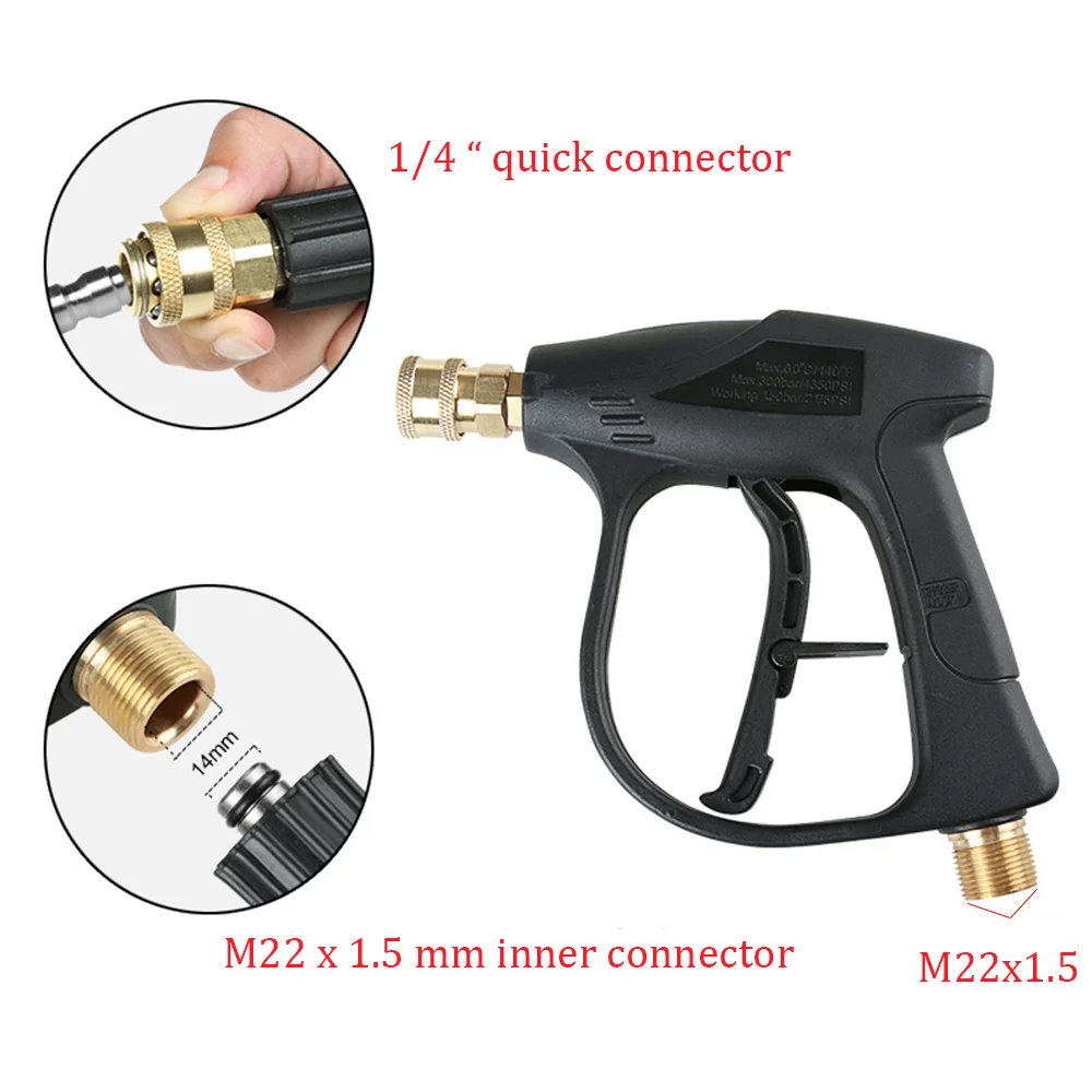 Goedkoop M22 X 1.5 Mm Hoge Druk Auto Wasmachine Pistool Wasmachine Pistool Met 5 Nozzles Voor Auto Druk Power Wasmachines Water gun Cleaning Tools