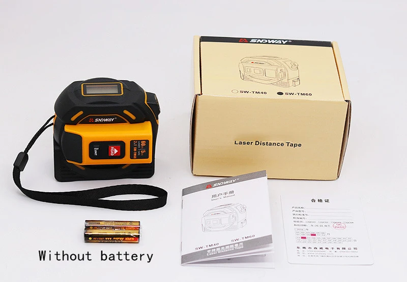 KALAIDUN Tape Measure Laser 2in1 Laser Measure 40M60M Tape Measure 5M  LCD Digital Display Magnetic Hook Screwdriver Nylon DIY13