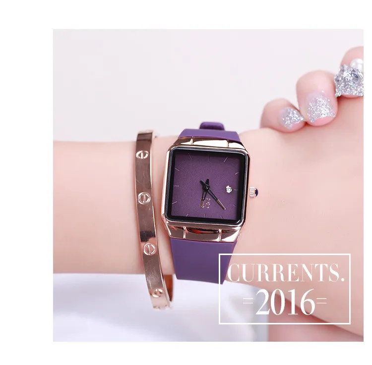 Топ бренд ультра тонкие модные часы женские роскошные подарочные квадратные часы корейские водонепроницаемые часы с календарем из натуральной кожи