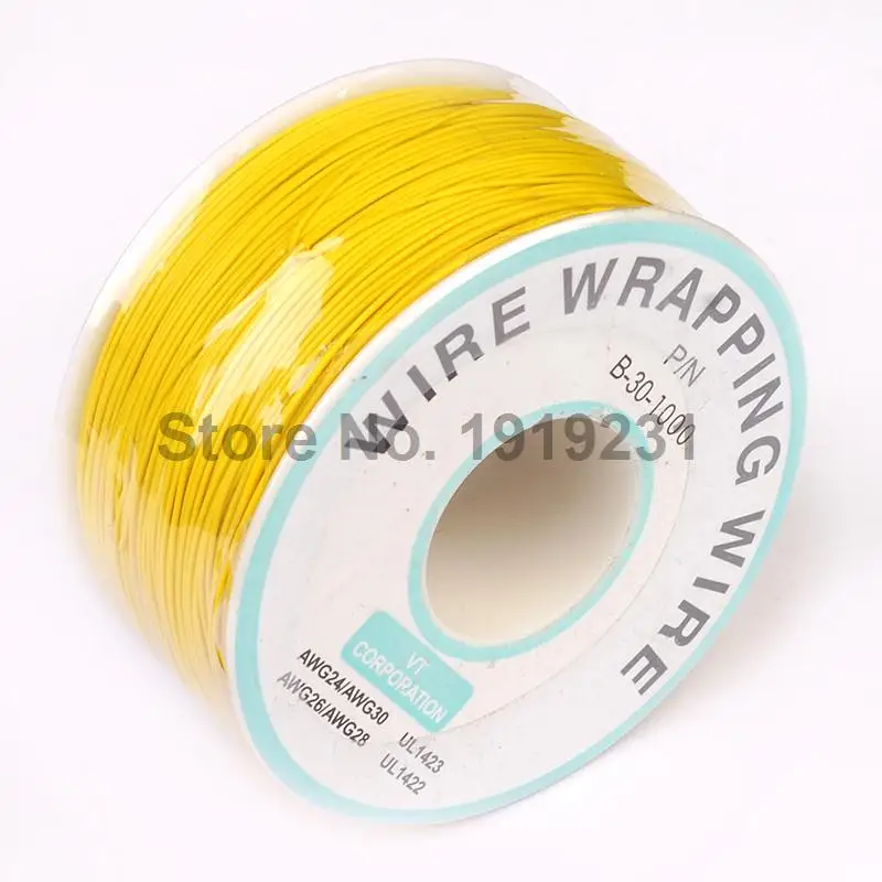 

Hot Sale! Yellow 250 Meters Electrical Wire, Wrapping Wire High Quality 30awg Line Q9 Electric Cable