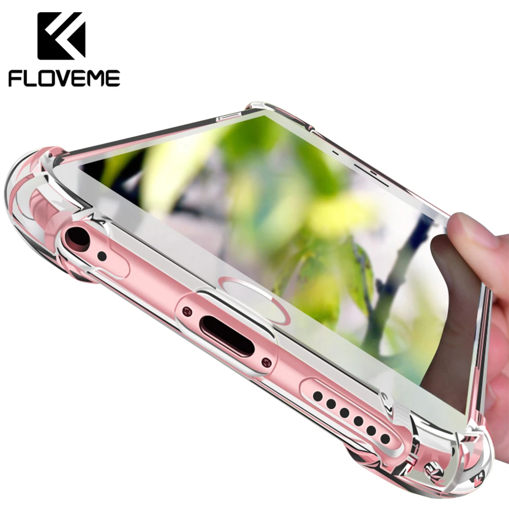  FLOVEME Stoßfest Fall Für iPhone 7 8 X XR XS Max Klar Weichen TPU Fall Für iPhone 7 8 Plus silikon 
