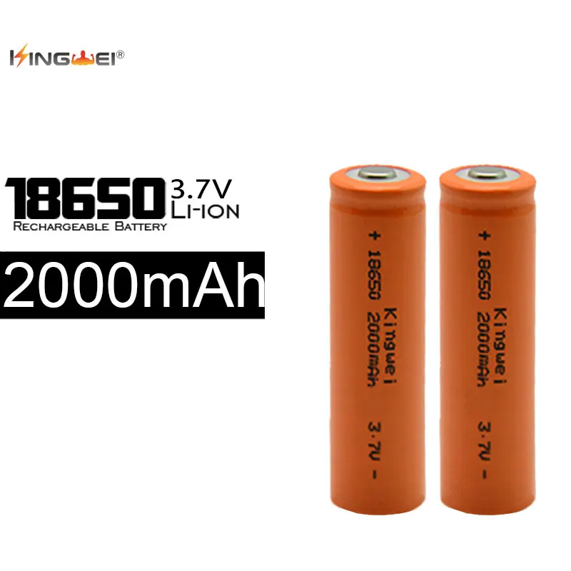 KingWei Оранжевый Фонарик Батарея 18650 IMR-2000mah Батарея 18650 3,7 В литий-ионный Перезаряжаемые Батарея для светодиодный фонарик