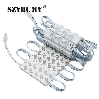 

SZYOUMY SMD 2835 3 LED AC 220V 110V Input Injection LED Module Light LED Sign Module Lamp With Round Lens 220Lumens Cool White