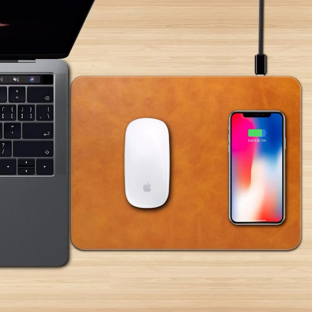 Qi Беспроводной Зарядное устройство коврик для зарядки мыши коврик для iPhone X, 8, 8 Plus, для Samsung S8 Plus S7 S6 Edge Note 8 Note 5
