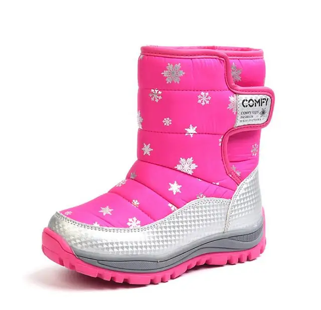 2019 Children Snow Boots Winter Girls Shoes Fashion Plush Kids boot ...