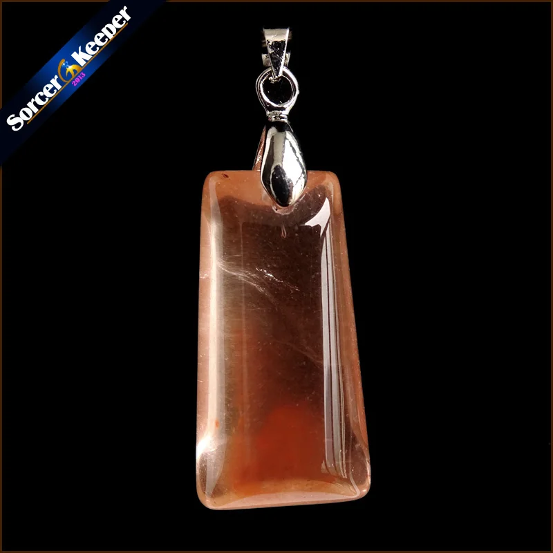 Для женщин Jewelry Цепочки и ожерелья Мода Редкие натуральный камень красный кролик волосы мех Рутиловый Кварц полированный кулон YS244