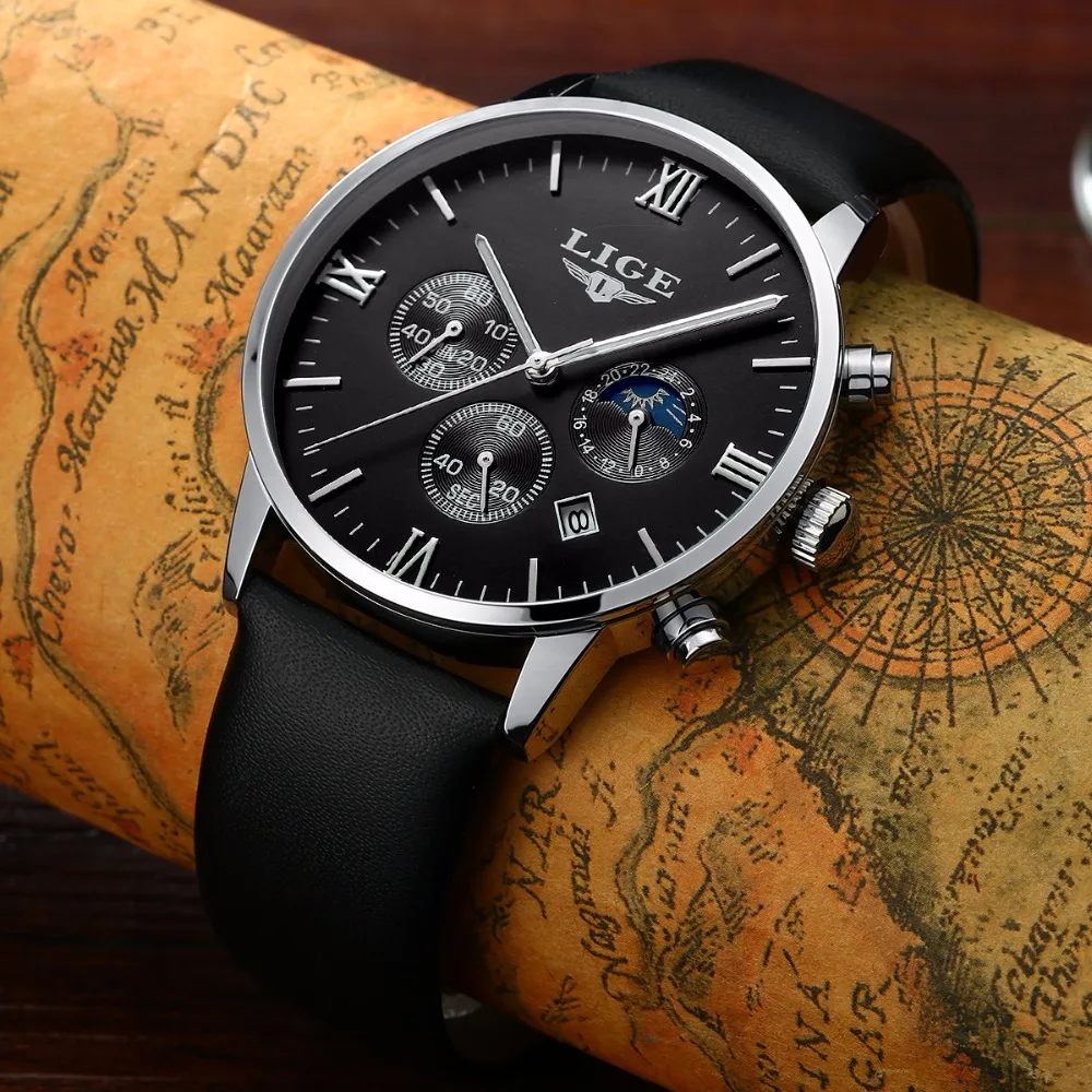 

LIGE Men's Chronograph Watches Men Top Brand Luxury Business Waterproof Sport Quartz Man Watch Male Dress Clock relojes hombre