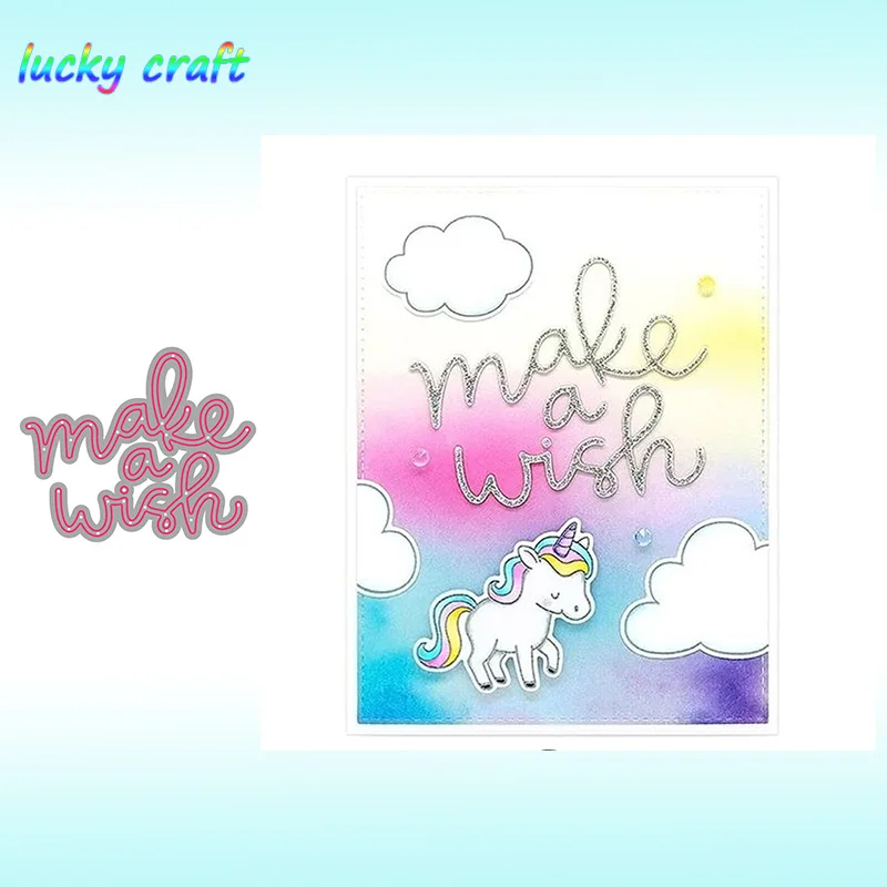 

Luck YCraft make a wish word Metal Cutting Dies for DIY Scrapbooking Embossing Paper Cards Making Crafts Dies Cut New 2019