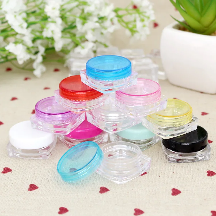 200pcs 2g small empty square cosmetic container sample, mini makeup ...