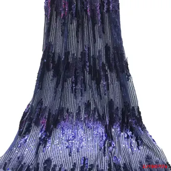 

Multi colour mesh tulle fabric with Sequins French lace Fabrics 2019 African French Net Lace Fabric for party f190717