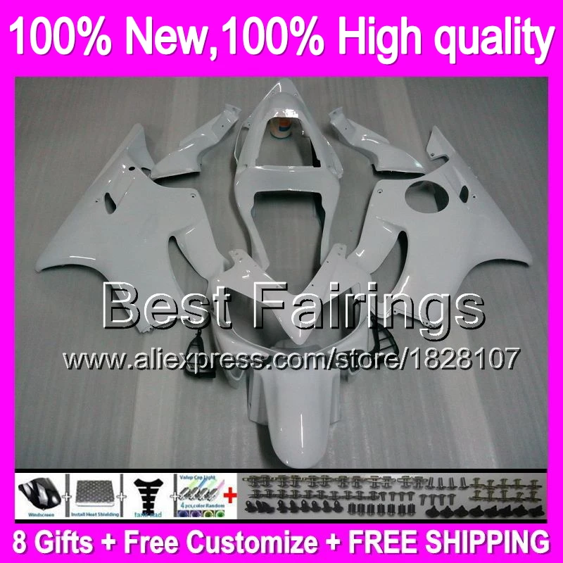 

FairingALL White For HONDA +decals CBR600F4i 01-03 22B3 CBR 600F4i Glossy white CBR600 F4i 01 02 03 2001 2002 2003 +decal
