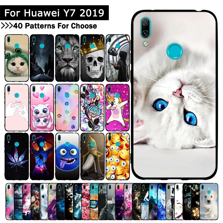 الفاخرة حافظة لهاتف huawei التمتع 9/Y7 برو 2019/Y7 رئيس 2019/Y7 2019 يغطي سيليكون TPU الهاتف حالات الكرتون الحيوان كابا قذائف أكياس
