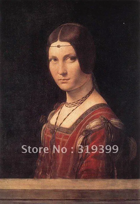 

Leonardo Da Vinci Oil Painting Reproduction,La Belle Ferroniere reproduction,Fast Free Shipping , 100% Handmade