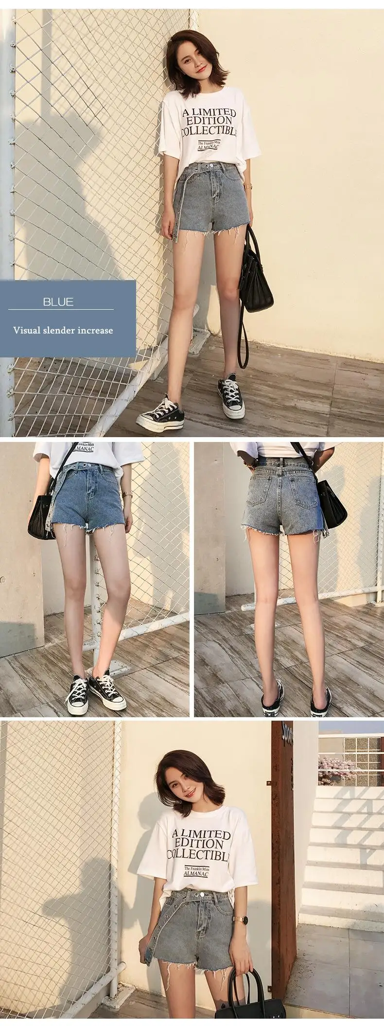 YSDNCHI Лето Для женщин Мода отверстие Джинсовые шорты модные нищие шорты Жан низкой талией шорты без ремня сырья Джинсовые шорты