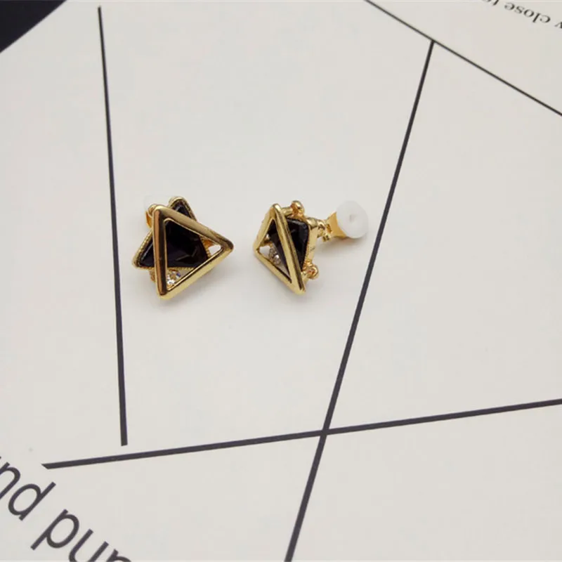 Movie star style charm gold plated clip on earrings no pierced  (6)