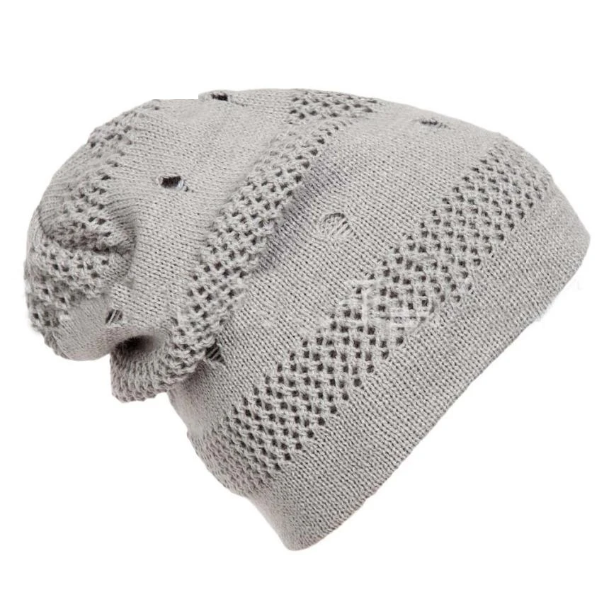 

Hot marking Neutral Cap Knitted Beanie Warm Winter Hip Hop Hole With Hat D1215 Drop Shipping