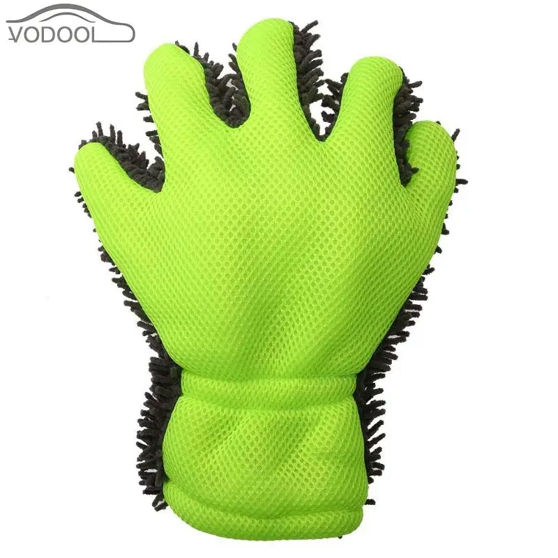 Brush Full Finger Car Wash Glove Washing Chenille Cleaning Tool