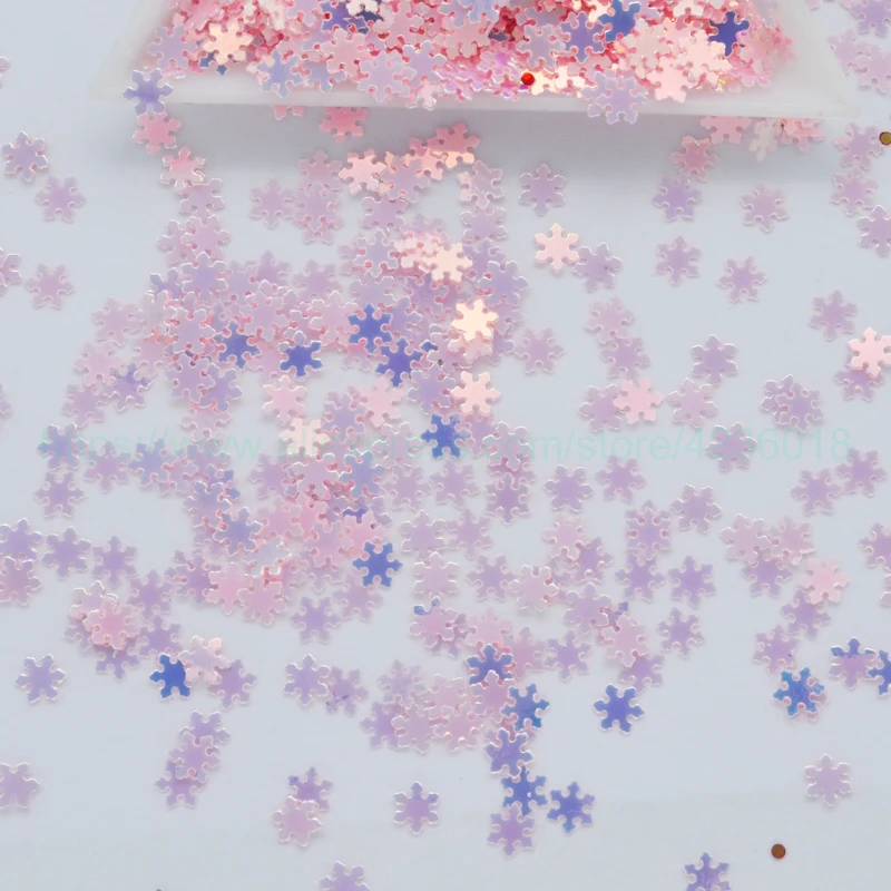 25 г 5 мм светло-розовый в форме снежинок ПВХ пайетки с блестками для рукоделия украшения скрапбукинга DIY аксессуары конфетти NailsArt