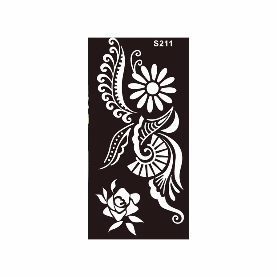 8 Pieces Rose Flower Pattern Henna Tattoo Stencil Airbrush Painting Colored Drawing Women Body Art Tool Tattoo Templates S200#09 (10)