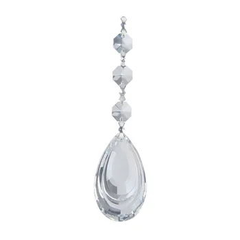 

Crystal Garden Suncatcher Double Drop Shape Bead Pendant Crystal Chandelier Prisms Parts Lamp Hanging Supply Beauty Decor Tool