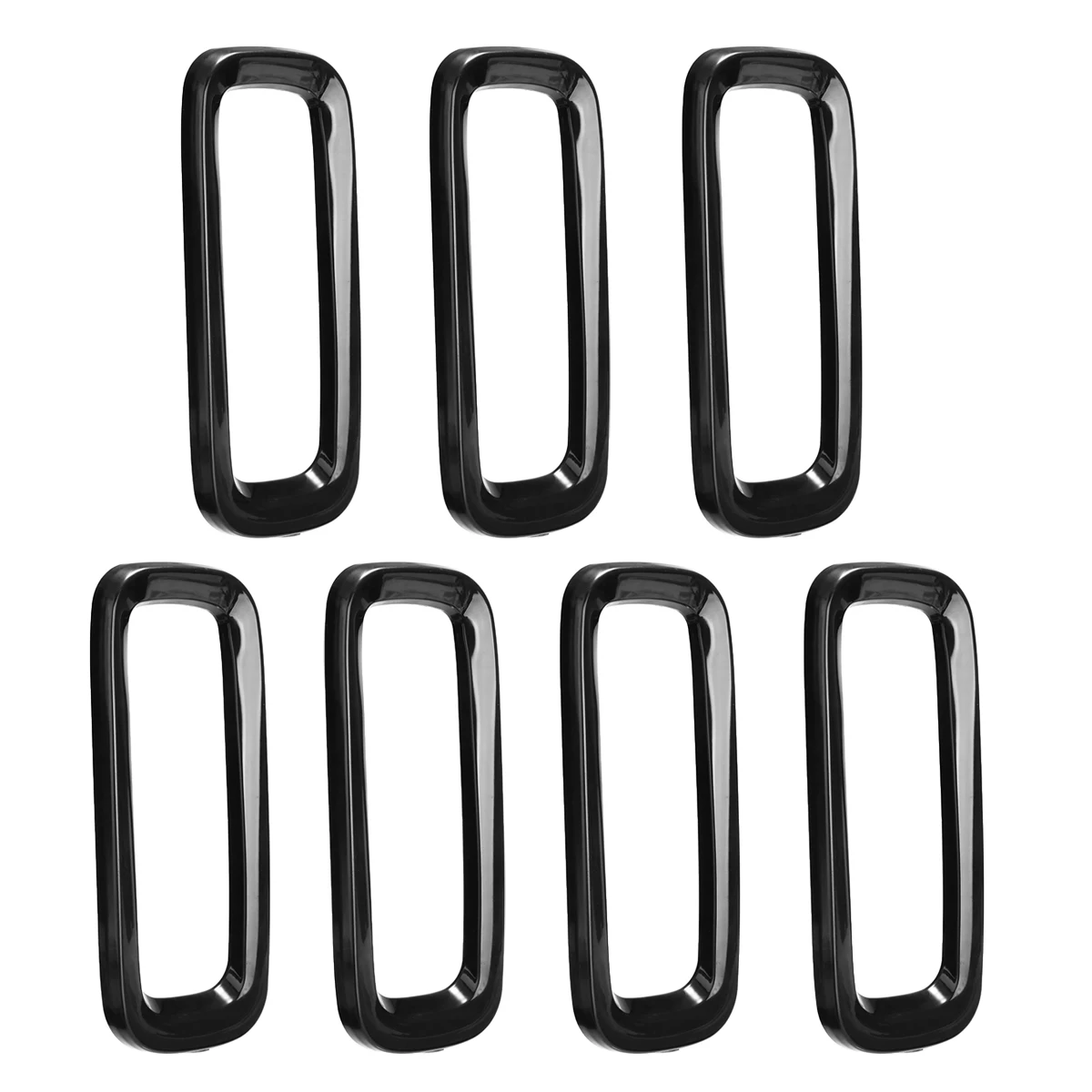 Mayitr 7pcs Front Grill Grille Insert Durable ABS Plastic Car Decorative Mesh Cover Trim Frame For Jeep Renegade 2015-2018